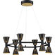 Houston LED 24 inch Black and Gold Chandelier Ceiling Light