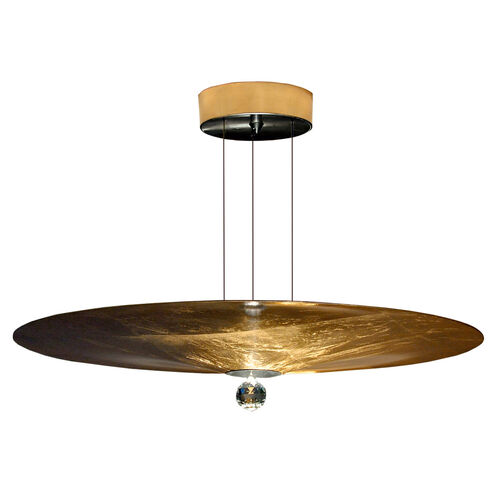 Zeitlos LED 24 inch Gold Leaf with Black Pendant Ceiling Light, Luce Elevata Wisdom
