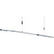 Zeitlos LED 44 inch Satin Nickel with Chrome Expandable Linear Pendant Ceiling Light, Bankamp L-Lite Line 