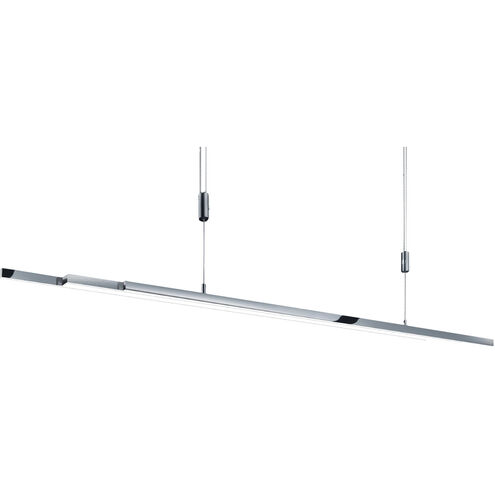 Zeitlos LED 44 inch Satin Nickel with Chrome Expandable Linear Pendant Ceiling Light, Bankamp L-Lite Line