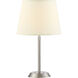 Attendorn 6 inch 100 watt Satin Nickel Table Lamp Portable Light