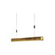 Zeitlos LED 52 inch Gold Leaf with Bronze Linear Pendant Ceiling Light, Luce Elevata Linea
