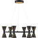 Houston LED 24 inch Black and Gold Chandelier Ceiling Light