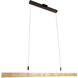Zeitlos LED 52 inch Gold Leaf with Bronze Linear Pendant Ceiling Light, Luce Elevata Linea