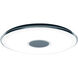 Tokyo 1 Light 24 inch White Flush Mount Ceiling Light, with Remote Control 