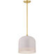 Liba 1 Light 9.75 inch Aged Brass/Soft Peignoir Pendant Ceiling Light