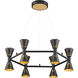 Houston LED 24 inch Black and Gold Chandelier Ceiling Light