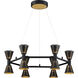 Houston LED 24 inch Black and Gold Chandelier Ceiling Light