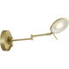 Dessau Turbo 1 Light Satin Brass Swing Arm Wall Sconce Wall Light