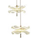 Butterfly LED 22 inch Black and Gold Multi Pendant Ceiling Light
