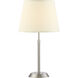 Attendorn 6 inch 100 watt Satin Nickel Table Lamp Portable Light