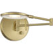 Dessau Turbo 1 Light Satin Brass Swing Arm Wall Sconce Wall Light