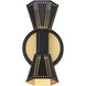 Houston 2 Light Black and Gold Wall Sconce Wall Light