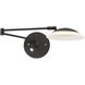 Meran Turbo 20 inch 13.50 watt Museum Black Swing Arm Wall Sconce Wall Light in Light Museum Black