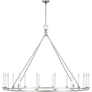 Chapman & Myers Darlana6 LED 73 inch Polished Nickel Single Ring Chandelier Ceiling Light, Grande