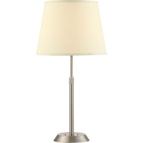 Attendorn 6 inch 100 watt Satin Nickel Table Lamp Portable Light