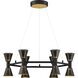 Houston LED 24 inch Black and Gold Chandelier Ceiling Light