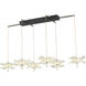 Butterfly LED 43 inch Black and Gold Linear Pendant Ceiling Light