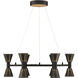 Houston LED 24 inch Black and Gold Chandelier Ceiling Light